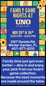 Friends and family come join us for family fun game night. were we love to make unforgettable memories
